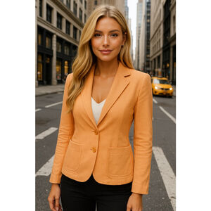 Duck Head V Neck Blazer Cotton Peach Orange Jacket Preppy UT College Football 8